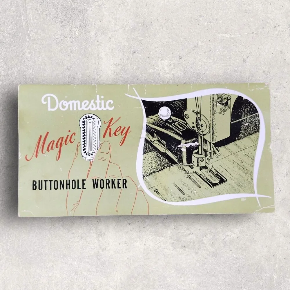 Vintage Domestic Magic Key Buttonholer Attachment Set Templates Sewing Machine